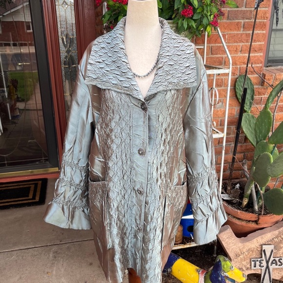 General Apparel • Women • Iridescent • Shiny • Turquoise • Size Medium • Jacket - Picture 1 of 16